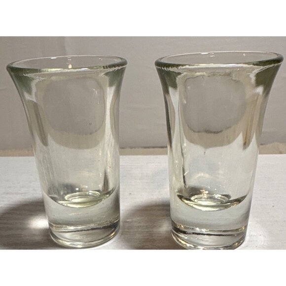 Set Of 2 Clear Glass Shot Glasses 3 Inch Tall Classic Design - Picture 1 of 5
